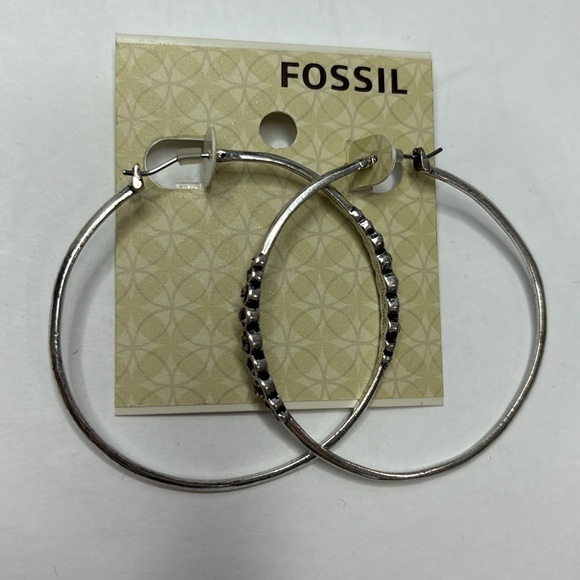 FOSSIL Glitz Hoops Silver Earrings - Picture 4 of 7